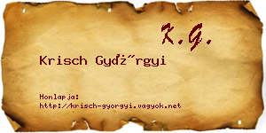 Krisch Györgyi névjegykártya